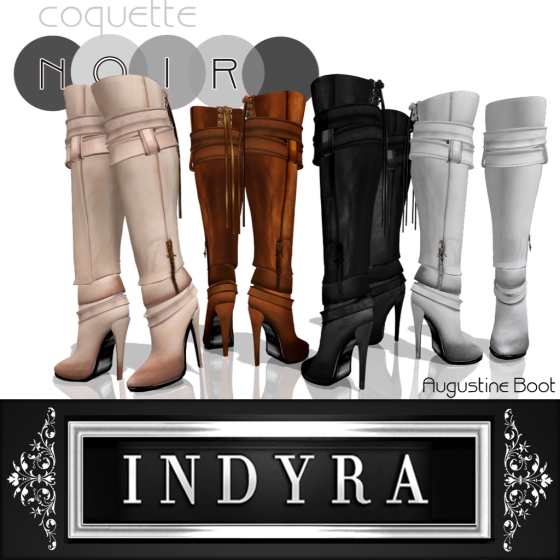 Indyra Originals augustine knee boots poster new