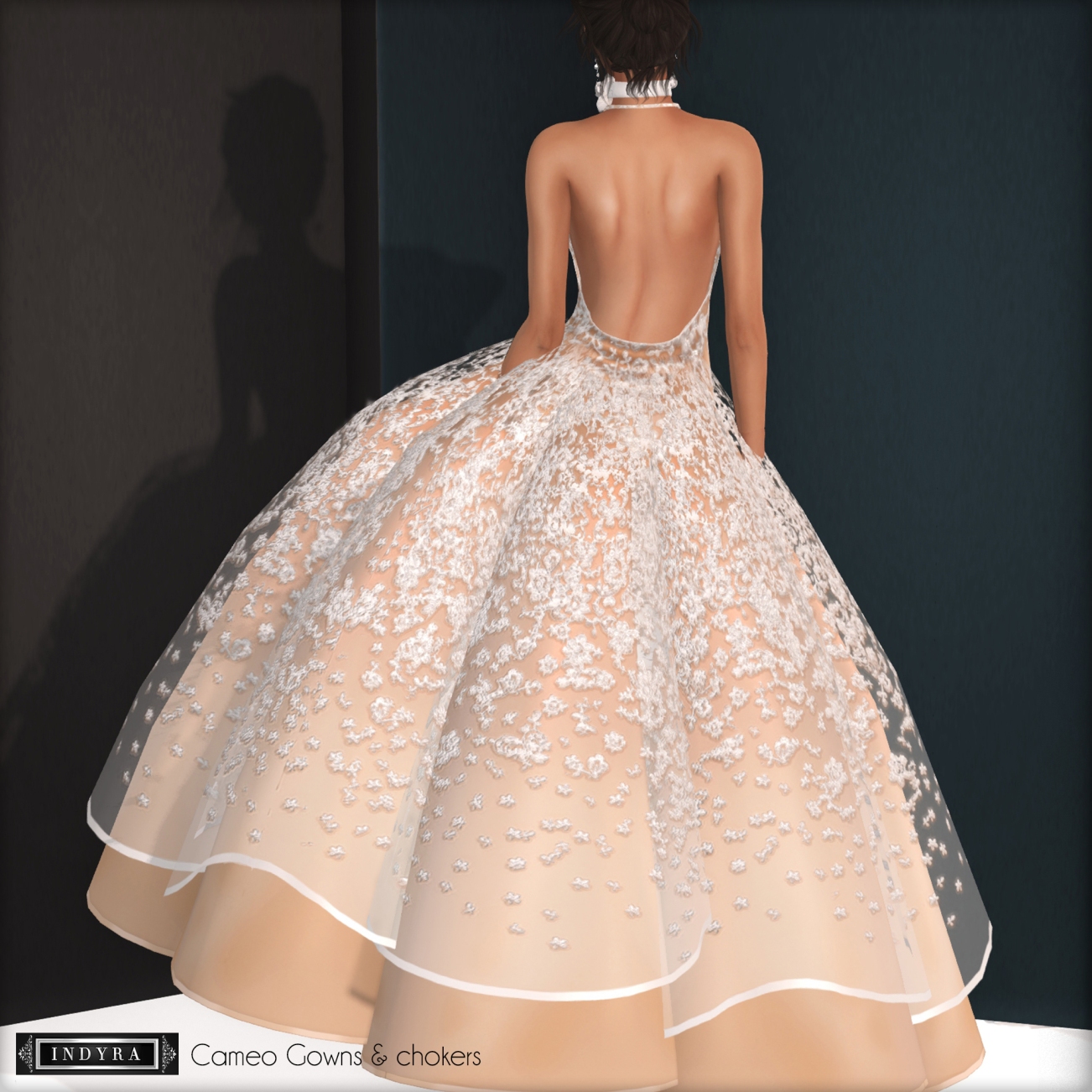 {Indyra} Cameo Gown version 2, back view